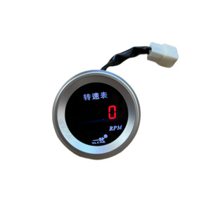 YLEAE เครื่องวัดความเร็วรอบแบบดิจิตอล 52 มม. จอแสดงผล LED เกจวัดรอบต่อนาทีสำหรับรถจักรยานยนต์การปรับปรุงแบบดัดแปลงเปลือกโครเมียมตัวเครื่องโลหะ - Product Image 1