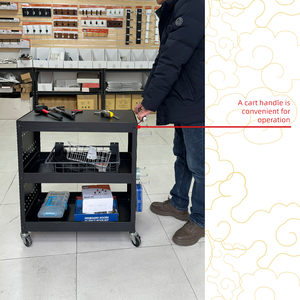 30\&quot; Iron Three-Layer <strong>Mobile</strong> <strong>Tool</strong> Trolley <strong>Cart</strong> with Side Peg Board for Garage <strong>Workshop</strong> Custom OEM Support - Product Image 5