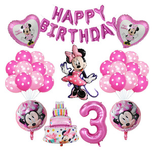 Màu hồng Minnie chủ đề bên Nguồn cung cấp Chuột bên bóng bay cho cô gái đầu tiên sinh nhật bên trang trí - Product Image 3