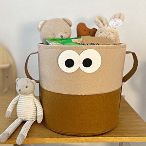 Round Cloth Storage <b>Basket</b> With Handles Large Capacity Foldable Clothing Organizer For <b>Wardrobe</b> Neatening - Product Image 4