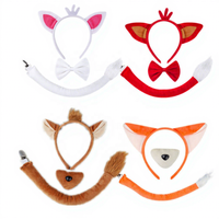 Accessoires de déguisement Halloween Cosplay Oreilles de renard Bandeau Nez et Queue