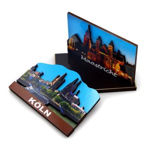 Imanes de Madera 3D para Refrigerador con Grabado Láser Personalizado, Recuerdos Turísticos de Ciudades y Países con Logotipo Impreso Personalizado, Venta Caliente - Product Image 3