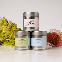 Boîte en fer blanc ronde personnalisée pour matcha, 30g 40g, qualité alimentaire, vide, argentée, pour café, matcha, thé, emballage en gros