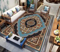 Tapis rectangulaire bohème floral personnalisé en usine, décoration intérieure, fabriqué à la machine, respectueux de l'environnement, adapté aux animaux domestiques, en polyester, tapis de salon