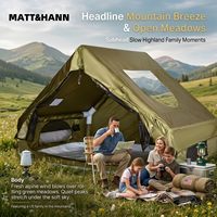 Tente pneumatique gonflable portable imperméable pour le camping, la randonnée, quatre saisons, assemblage automatique, pliable, grande capacité