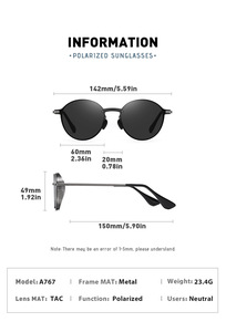 แว่นกันแดดโพลาไรซ์ทรงกลมสไตล์สตีมพังค์วินเทจแว่นตาย้อนยุค UV400สำหรับผู้ชายผู้หญิงทุกเพศ - Product Image 3