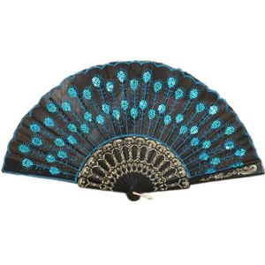 Nuevo Abanico Plegable Ecológico Estilo Gitano Europeo, Multicolor, de Bambú con Diseño de Pavo Real para Fiestas - Product Image 4