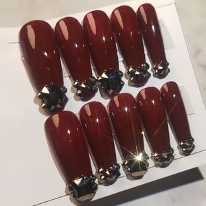 Diamants brillants, clips à <span class=keywords><strong>ongles</strong></span> de luxe, 3D, cercueil épais, presse sur les <span class=keywords><strong>ongles</strong></span> - Product Image 4