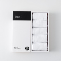 2025 vente en gros personnalisé équipage emballage boîte printemps automne chaussettes 5 paires couleur unie coton affaires décontracté bambou Fiber hommes chaussettes