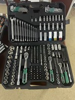 Jeu d'Outils Manuels en Acier CR-V pour Réparation Mécanique Automobile 216 46 53 Pièces, Coffret de Clés et Douilles pour Réparation Auto