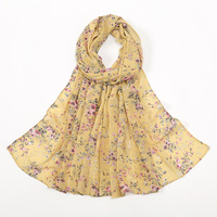 Foulard Hijab musulman en mousseline de soie pour femmes, châle personnalisé imprimé fleur, vente en gros, 2023