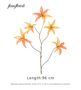 FONG IAN Fleurs artificielles réalistes en plastique de haute qualité, <span class=keywords><strong>Amaryllis</strong></span> à 3 têtes, Hippeastrum, toucher réel, décoration florale de Noël, vente en gros - Product Image 6