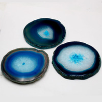 Ensemble de sous-verres en tranches d'agate polie plaquée or, grand dessous de verre en Agate, vente en gros, 2023