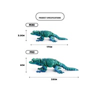 3D-Gedruckter PLA-Material Langlebiger Geckofisch mit Blau-Violetter Farbverlauf, Realistische Reptilien-Fidget-Spielzeug Schreibtischdekoration