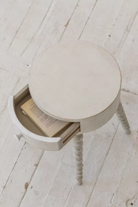 Shabby Chic Vintage Style Rustic Furniture Nightstand Modern Birch Wood <strong>White</strong> <strong>Bedside</strong> with Smart Drawer for Bedroom or Hotel Use - Product Image 2