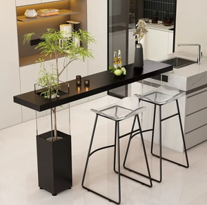 Mesa de Barra Moderna y Sencilla, Barra de <span class=keywords><strong>Bar</strong></span> para el Hogar de Madera Maciza, Mesa de Barra Impermeable con Tablero de Roca - Product Image 5