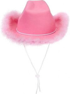 Chapeaux Fedora Western pour adultes, style cowgirl, bordure en plumes, rose, pour voyages, usage décontracté et extérieur - Product Image 3