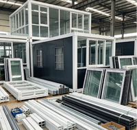 Cabine préfabriquée en conteneur avec façade en acier, entièrement assemblée, installation rapide pour bureau de chantier, studio, façade de cabine préfabriquée en conteneur