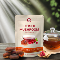 Thé en sachets aromatisé aux herbes, extrait de framboise et de champignon Reishi frais, vente chaude, 20 sachets en vrac, boîte de thé santé