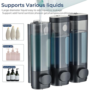 Disposizione a mano 3 In 1 pompa liquida bagno In pietra doccia a <span class=keywords><strong>muro</strong></span> Set bottiglia e lozione schiuma ricarica sapone Dispenser stile moderno - Product Image 2