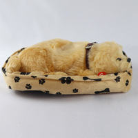 Nouveauté jouet interactif en peluche réaliste chien respirant et endormi animal en peluche décoration de la maison poupée de chien ronflement réaliste