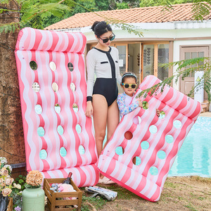 KELUKEYA <b>Inflatable</b> <b>Floating</b> Raft Striped PVC Large Small For <b>Pool</b> Water Play Kids Adults - Product Image 2