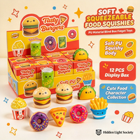 Mainan Squishy PU Mini Bentuk Makanan Donat Hamburger Kentang Goreng, Squishies Slow Rebound, Mainan Promosi Blind Bag untuk Anak-Anak