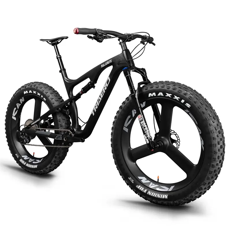 Neueste 26Er Carbon Fat Bike Voll federung mit Rockshox Gabel 16/18/20 "Komplette Herren Fat Bike Wheels Ud Matte