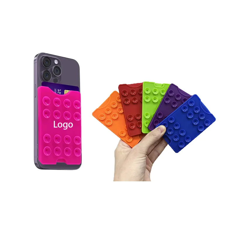 Le plus récent porte-carte de téléphone à aspiration en Silicone montage miroir mains libres douche support pour téléphone portefeuille de téléphone ventouse en Silicone