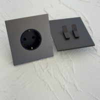 NOUVEAU Interrupteur mural électrique de luxe moderne 86 en acier inoxydable gris mat, prise allemande 13A 16A Royaume-Uni 250V 2 voies 1234 Gang