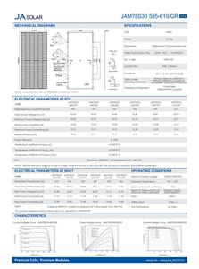 Panneau solaire monocristallin bifacial à demi-cellules JA 610W MBB, module <span class=keywords><strong>JAM78S30</strong></span>, série 585-610/GR, efficacité 21,8 %, cadre en aluminium - Product Image 4