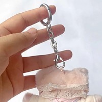 Chaîne de porte-clés en métal à ressort, accessoires de mode faits main, bijoux, chaîne électroplaquée avec fermoir mousqueton, pendentif de sac