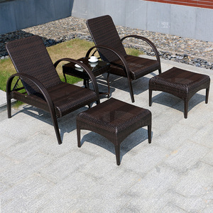 Lettino Prendisole Moderno da Esterno per Piscina, Sdraio da Giardino, Villa, Impermeabile, Anti-UV, in Rattan, per Spiaggia - Product Image 3