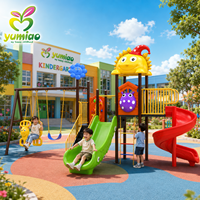Équipement de terrain de jeu extérieur personnalisé OEM/ODM de 76 mm, ensemble balançoire et toboggan pour tout-petits et enfants, pour école, maternelle, parc, cour arrière
