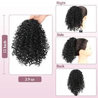 Synthétique Afro Puff Cheveux Queue De Cheval Doux Moelleux Afro Bouclés Postiches 12 Pouces Afro Crépus Bouclés Cordon Queue De Cheval Extensions De Cheveux
