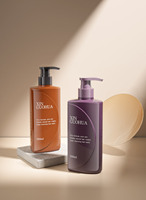 Bouteille de lotion en plastique personnalisée de 500 ml, gris-violet, pour shampoing, après-shampoing et gel douche, pour la gamme Lavage et Soins