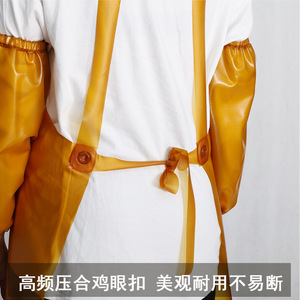 PVC Bib Apron Double Shoulder Waterproof Oil Resistant Chemical Resistant Heavy Duty Work Apron For Men Women Adults - Product Image 5