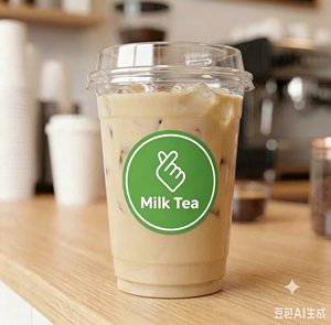 FX Custom Printed Round Milk Tea Stickers, <b>Waterproof</b> Cold Drink Cup <b>Labels</b>, Private <b>Label</b> Beverage Packaging Stickers - Product Image 2