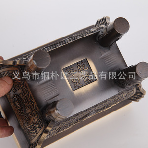 <b>Large</b> square bronze tripod ornament, perfect for office desktop decorations, incense burner, symbolizing prosperity and - Product Image 4
