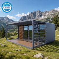 Capsule de vie autonome au design futuriste, conteneur extensible de 40 pieds, maison-capsule spatiale de luxe type Apple Cabin avec balcon
