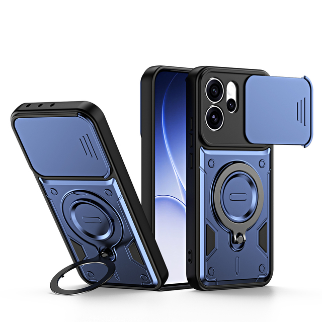 Multi Function Phone Case Magnetic Ring Foldable Phone Holder PC Back Case  for OPPO A6X A6 Reno 15 Pro 15F 14F for Realme C85