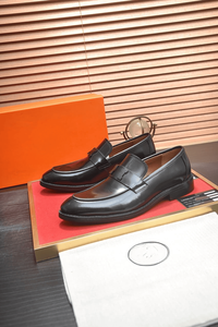 Mocasines de cuero pulido negro para hombre, zapatos formales sin cordones para negocios y uso diario, hermessing - Product Image 2