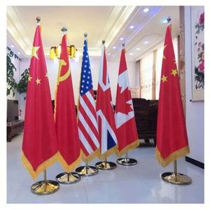 Más Vendidos 2024 Asta de Bandera para Oficina Interior con Base, Retráctil 2m 2.6m, de Acero Inoxidable Dorado y Plateado - Product Image 5