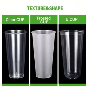 Gobelet à thé au lait Boba 90 mm en plastique PP jetable, capacité 500 ml/700 ml/1000 ml avec couvercle rigide pour fêtes et sodas - Product Image 3