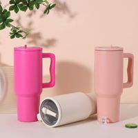 신제품 스트로 뚜껑 휴대용 보온 40oz 도매 차량 텀블러 스테인리스 스틸 손잡이 텀블러
