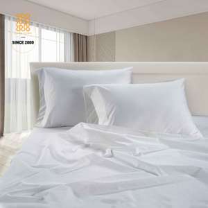 <span class=keywords><strong>Set</strong></span> di <span class=keywords><strong>Lenzuola</strong></span> di Lusso per Hotel 5 Stelle, 300TC in Policotone, Jacquard Tinta Unita, 2 Federe, Misura Matrimoniale, 4 Pezzi - Product Image 1