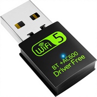 Adaptateur WiFi USB AC600 double bande 2,4/5 GHz, mini dongle externe 600 Mbps pour PC/ordinateur portable/ordinateur de bureau