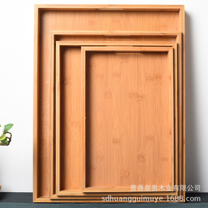 Solid Wood Rectangular <b>Tray</b> Natural Color Elegant Design For Home Tea Serving <b>Dinner</b> Use - Product Image 1