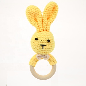 <span class=keywords><strong>Hochet</strong></span> en forme de lapin pour bébé, jouets de qualité alimentaire, <span class=keywords><strong>hochet</strong></span> en bois de coton fait à la main - Product Image 5