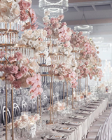 Support de fleurs Arhat empilable de haute qualité pour mariage, en métal, acrylique et fer, pour table d'accueil, décoration d'allée, sur pied